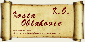 Kosta Oblaković vizit kartica